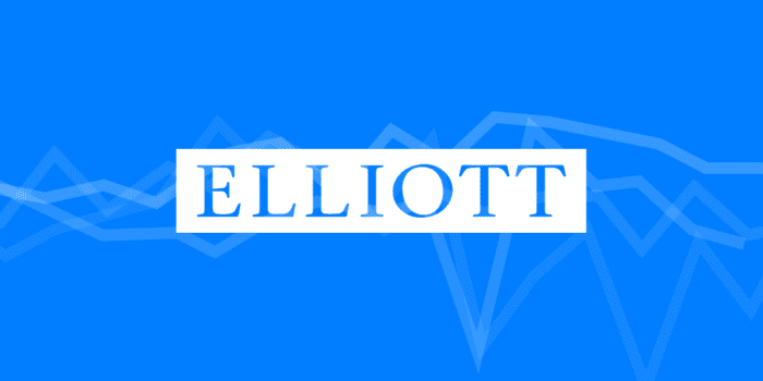 Elliot logo with blue data background