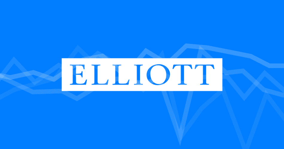 Elliot logo with blue data background