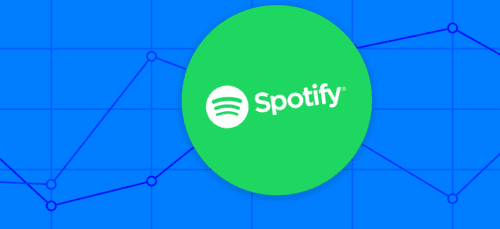 Spotify icon with blue background.