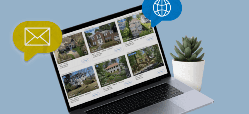 Real estate site on computer.