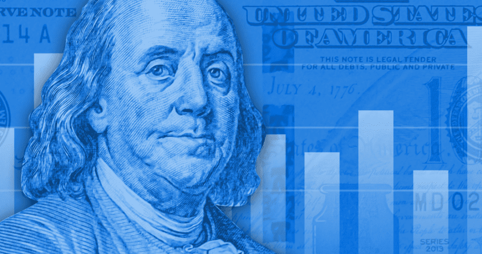 George Washington blue dollar.