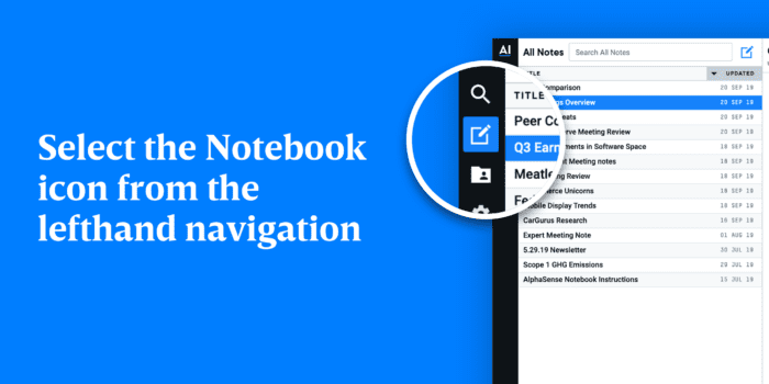 Select the Notebook icon from the lefthand navigation guide.