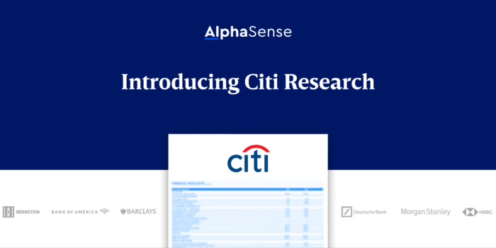 AlphaSense adds Citi research to Wall Street Insights, and becomes the exclusive provider to the corporate market