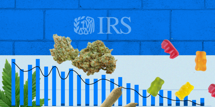 Illustrative image show how the IRS is cause a downturn in the cannabis market