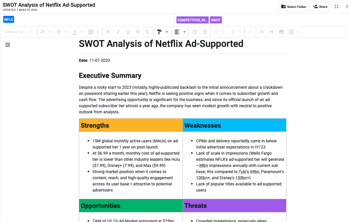 competitive intelligence templates notebook swot analysis